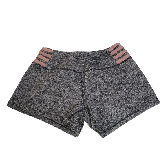 Always Heathered Activewear Gray Shorts SMALL Black Flat Front Stripe Detail - Picture 1 of 7